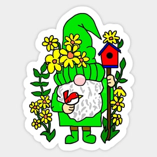 Sunflower Garden Gnome Sticker